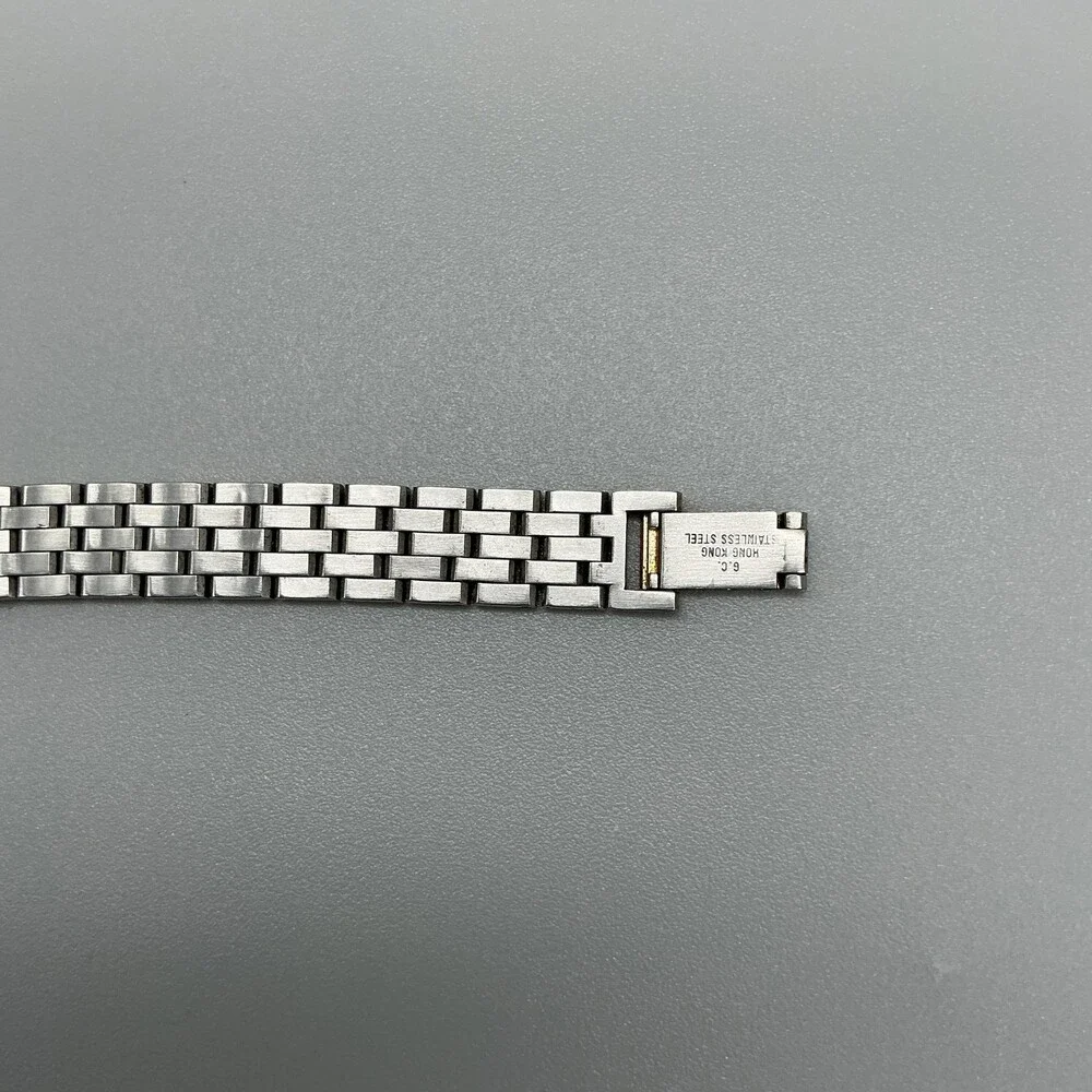 Vintage Bulova Womens Watch 12mm Black Dial Gold Tone Diamond New Battery